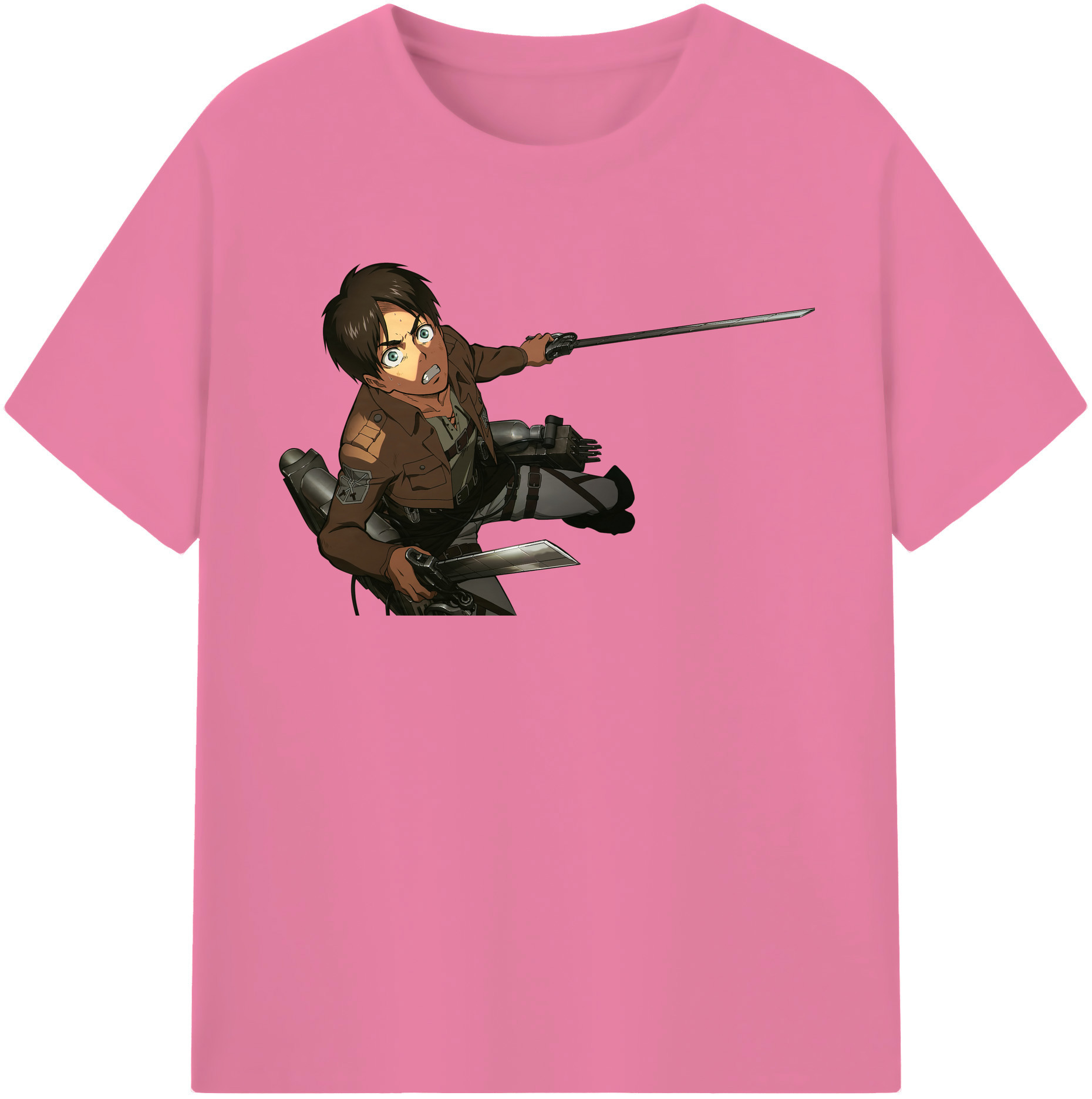 （画像用） 進撃の巨人 エレン･イェーガー Attack on Titan Eren Jäger 綿100％半袖Tシャツ（フロントプリント）